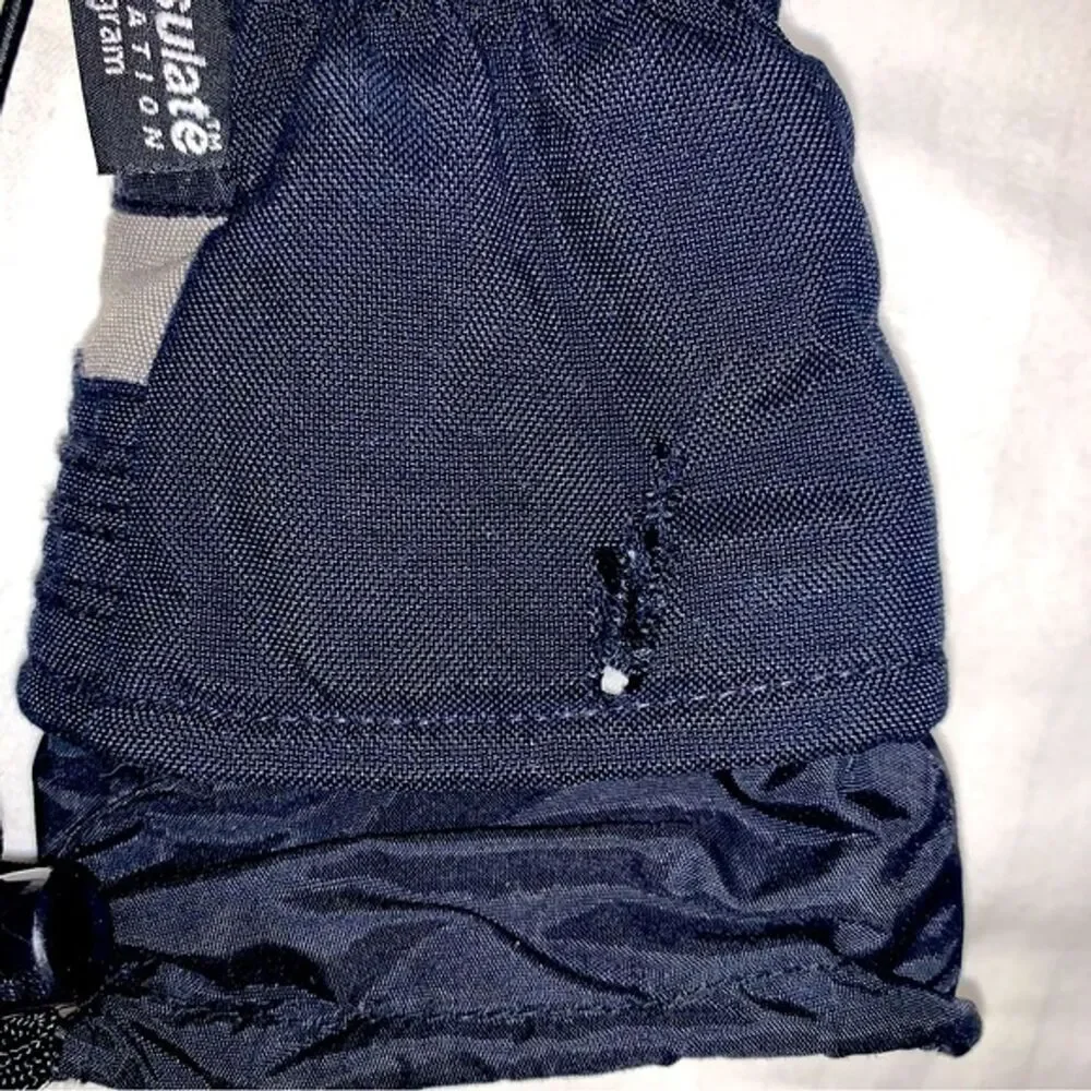 Kid’s Black Warm Winter Heavy Duty Lined Ski Snow Gloves Thinsulate